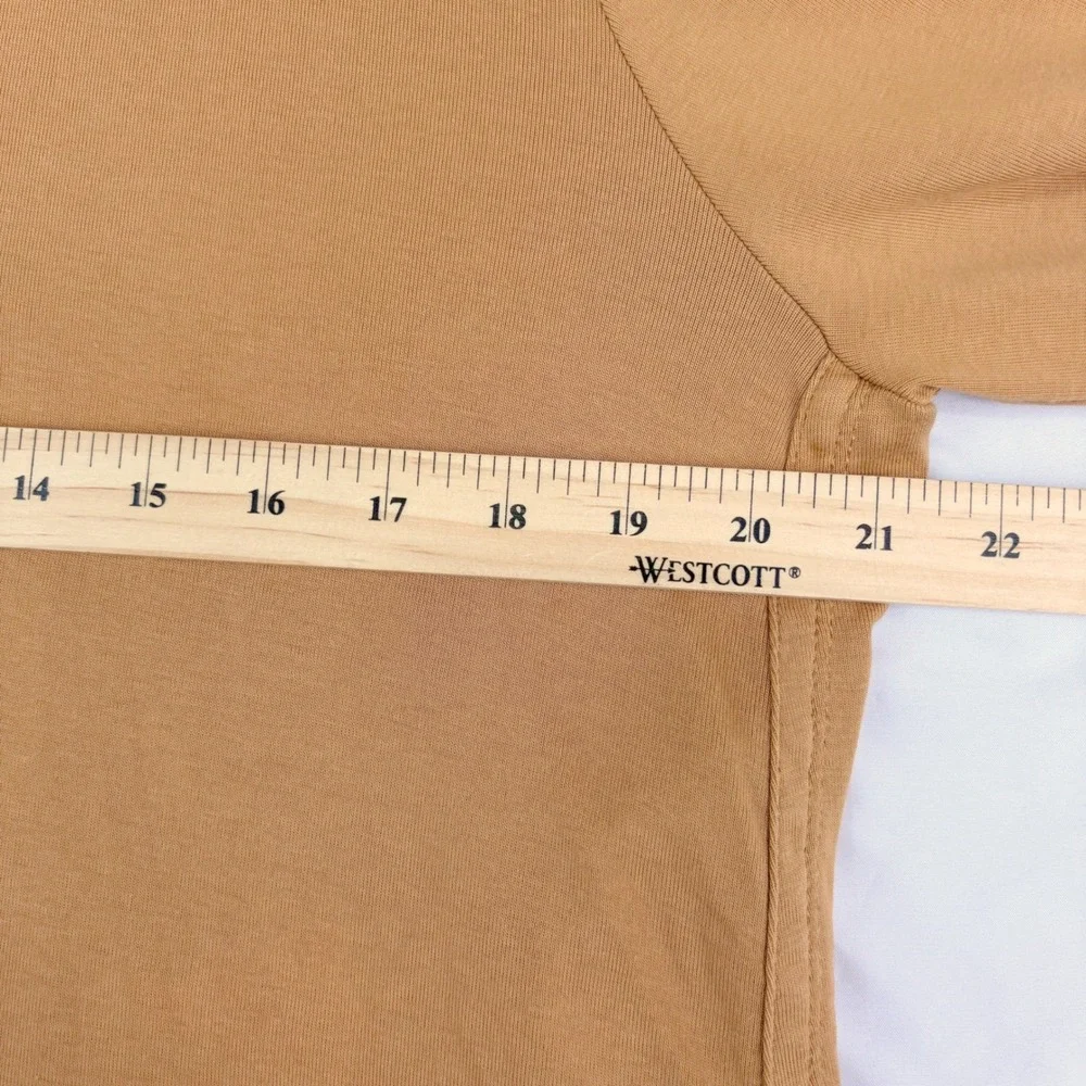 J. Jill XL Brown Pima Cotton 3/4 Sleeve Scoop Neck Tee Relaxed Basic Minimalist